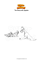 Coloring page The tramp with puppies