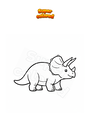 Coloring page Triceratops in profile
