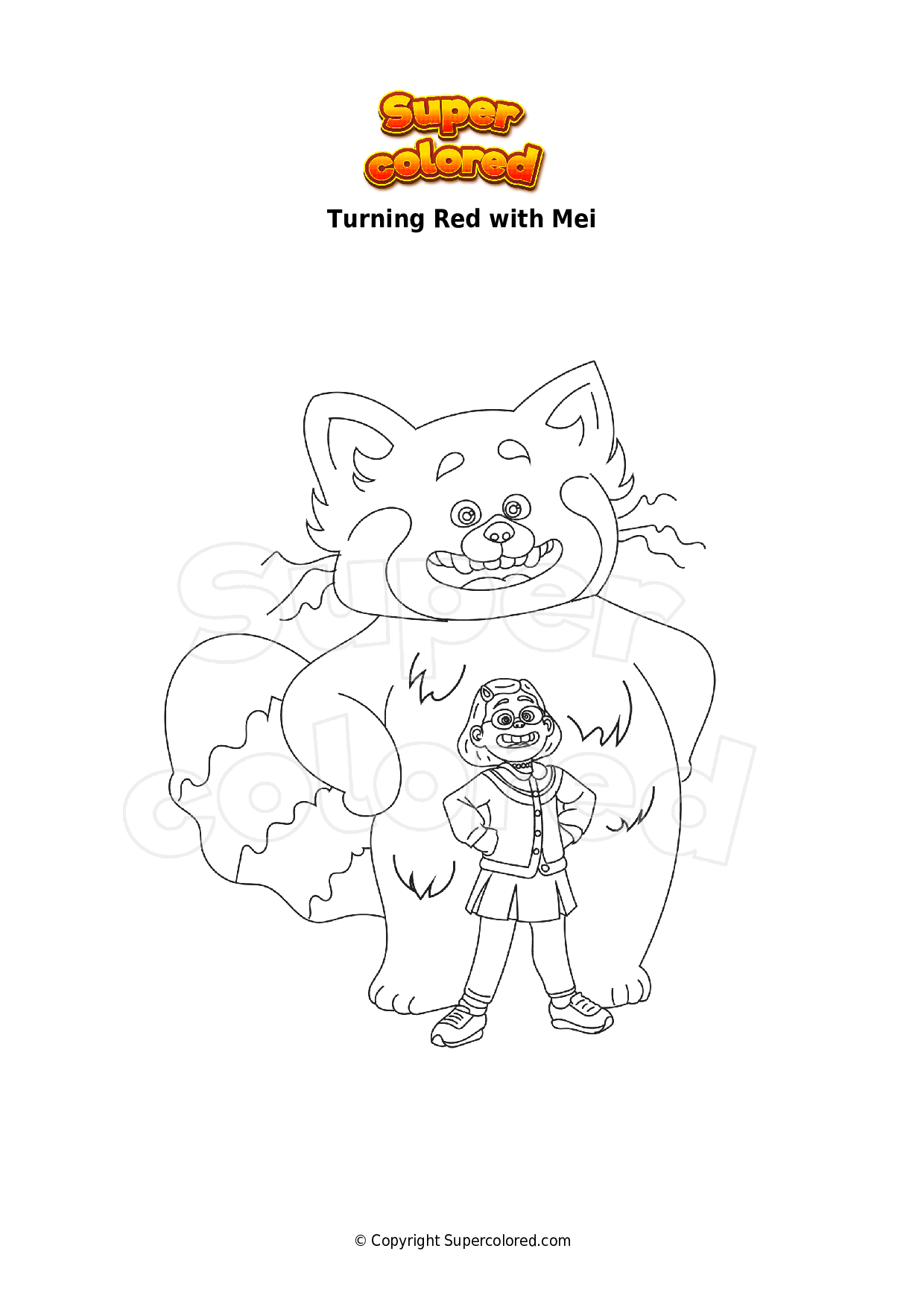 Coloring Pages - Turning Red - Supercolored