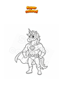 Coloring page Unicorn disguised as a superhero