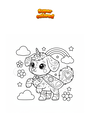 Coloring page Unicorn dog