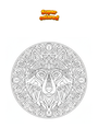 Coloring page Wolf Mandala Zentangle
