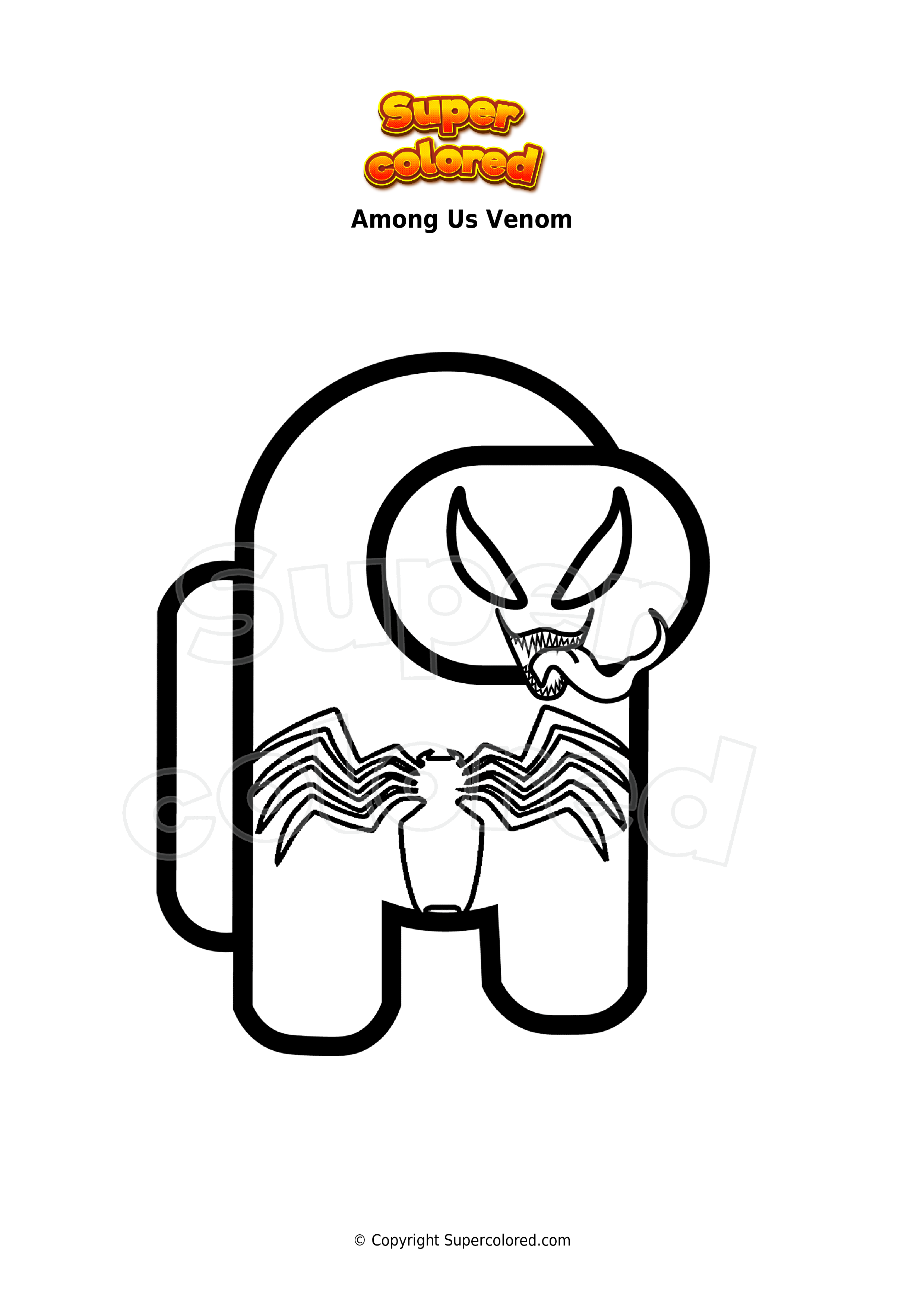 Dibujo para colorear Among Us Venom 