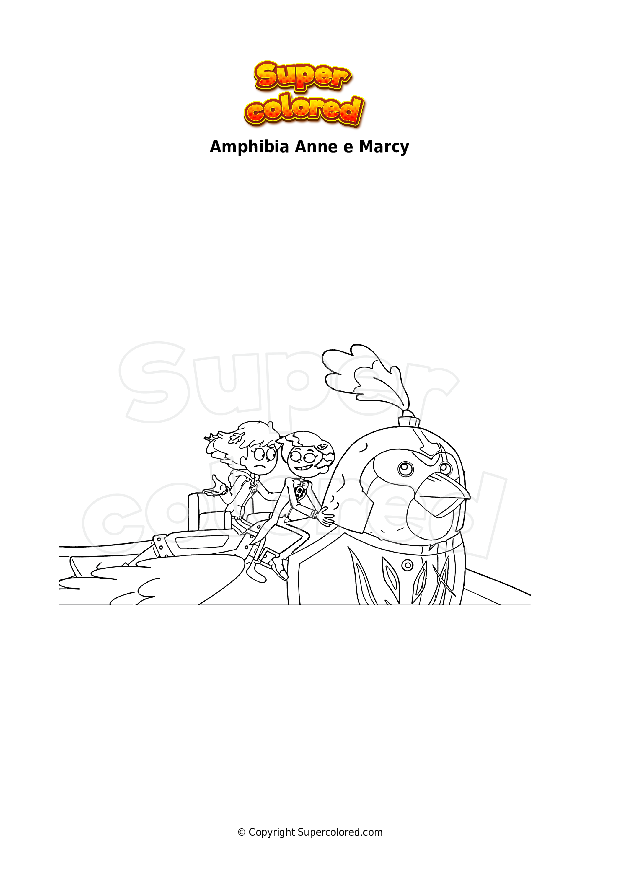 Dibujo para colorear Amphibia Anne e Marcy - Supercolored.com