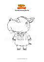 Dibujo para colorear Animal Crossing Bertha