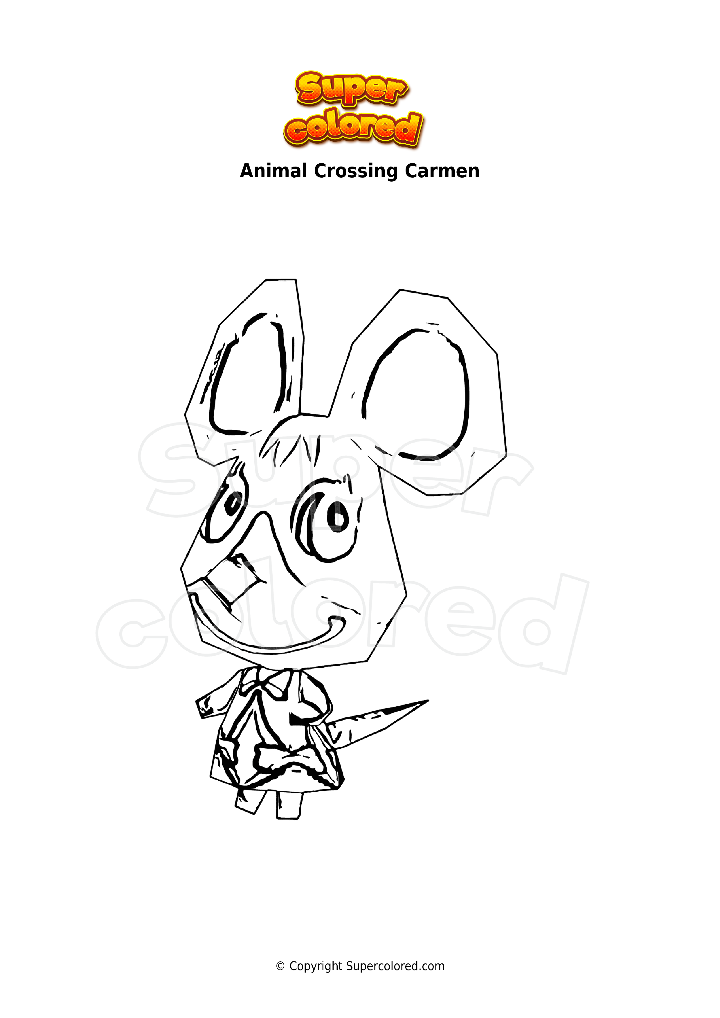 Dibujo para colorear Animal Crossing Puddles 