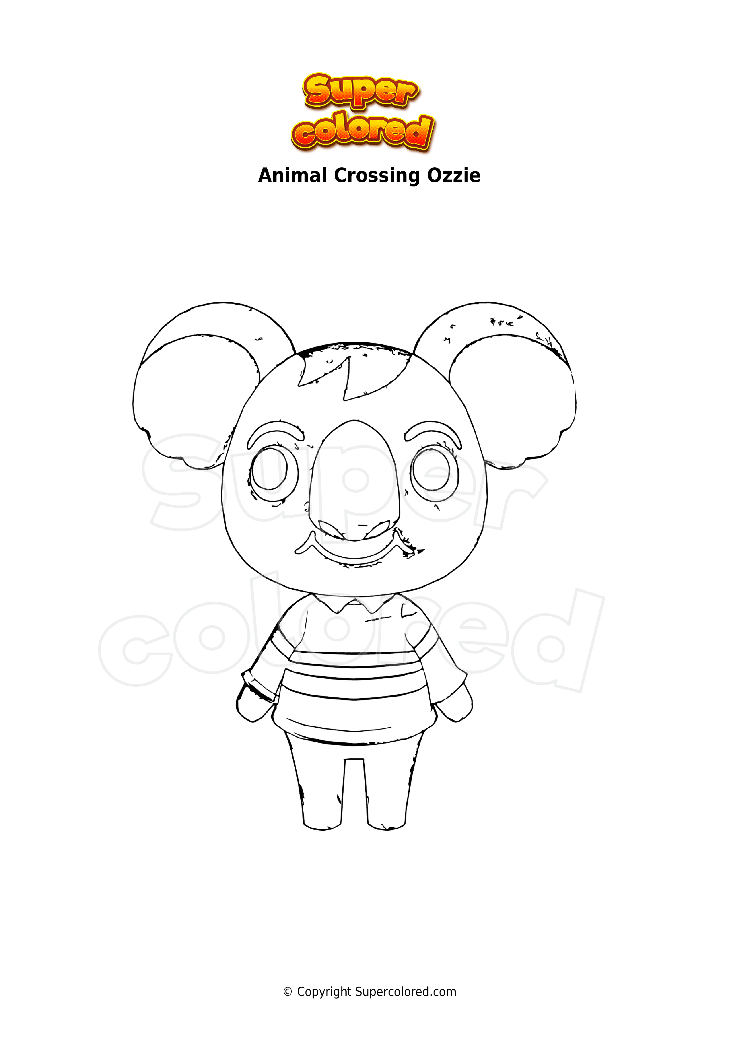 Dibujo para colorear Animal Crossing Ozzie 