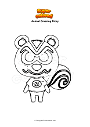 Dibujo para colorear Animal Crossing Ricky
