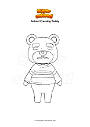Dibujo para colorear Animal Crossing Teddy