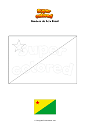 Dibujo para colorear Bandera de Acre Brasil
