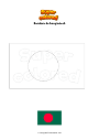 Dibujo para colorear Bandera de bangladesh