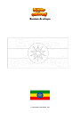 Dibujo para colorear Bandera de etiopía