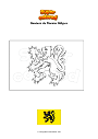 Dibujo para colorear Bandera de Flandes Bélgica