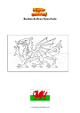 Dibujo para colorear Bandera de Gales Reino Unido