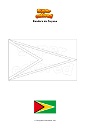 Dibujo para colorear Bandera de Guyana