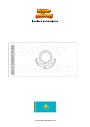 Dibujo para colorear Bandera de kazajstán