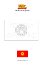 Dibujo para colorear Bandera de kirguistán