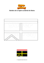 Dibujo para colorear Bandera de la región occidental de Ghana