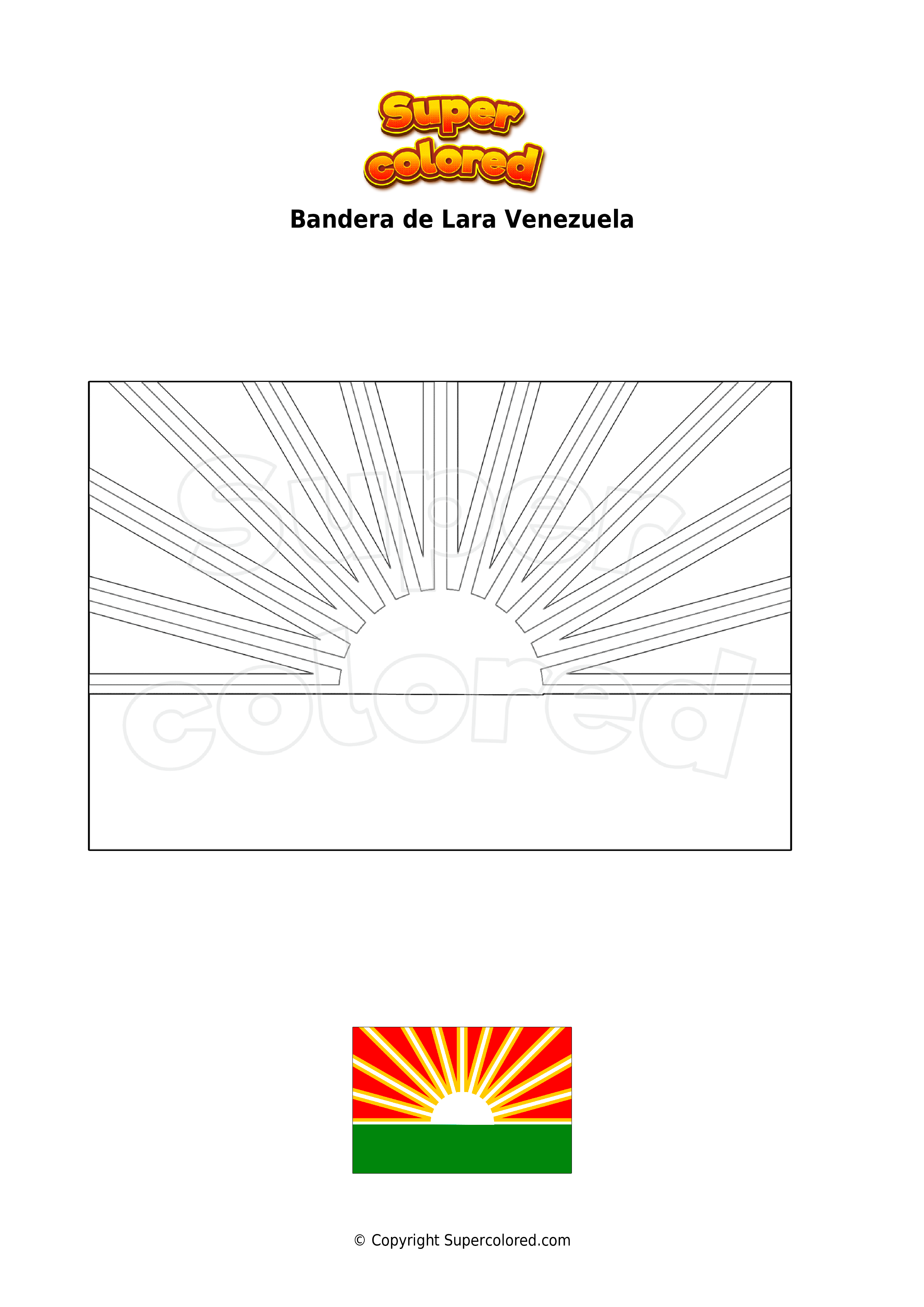 Dibujo para colorear Bandera de Lara Venezuela 