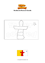 Dibujo para colorear Bandera de Nunavut Canadá