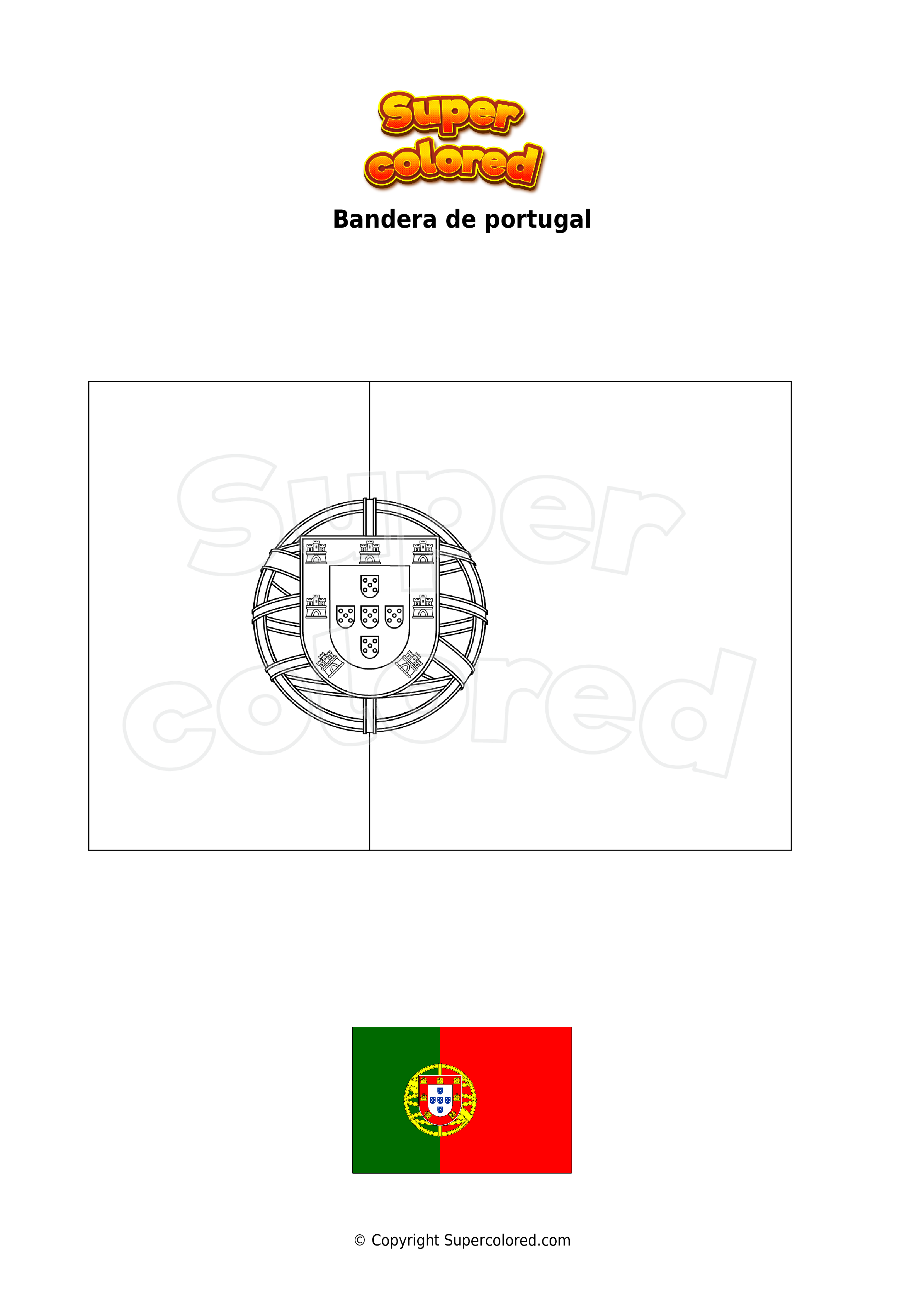 Dibujo de Bandera de portugal emoji para colorear  Dibujos para colorear  imprimir gratis