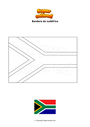 Dibujo para colorear Bandera de sudáfrica