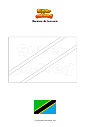 Dibujo para colorear Bandera de tanzania