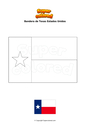 Dibujo para colorear Bandera de Texas Estados Unidos