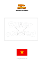 Dibujo para colorear Bandera de vietnam
