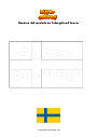 Dibujo para colorear Bandera del condado de Östergötland Suecia