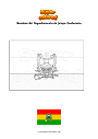 Dibujo para colorear Bandera del Departamento de Jalapa Guatemala