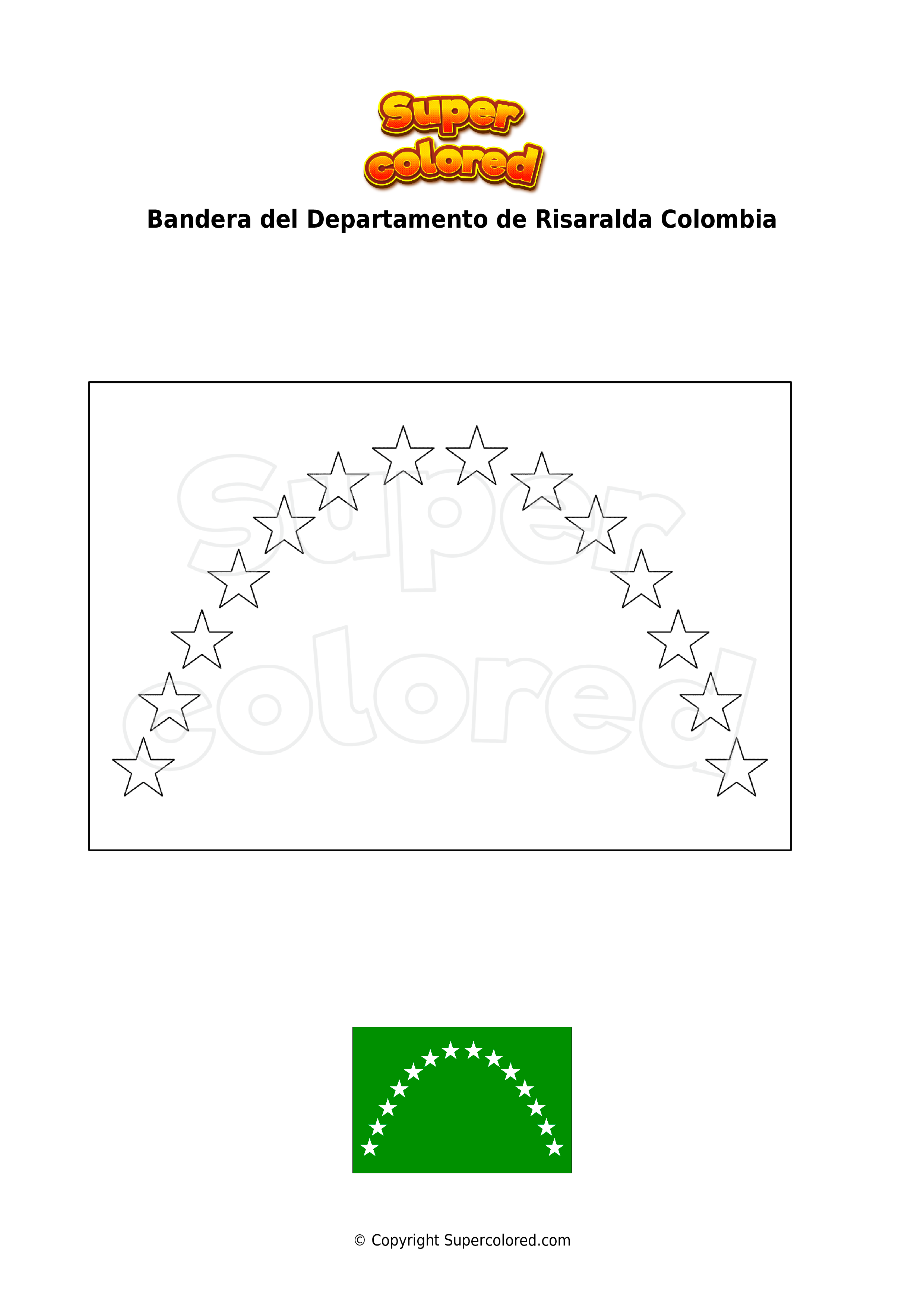 Dibujo Para Colorear Bandera Del Departamento De Risaralda Colombia