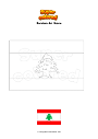 Dibujo para colorear Bandera del líbano