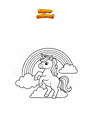 Dibujo para colorear Bebé unicornio con arcoiris