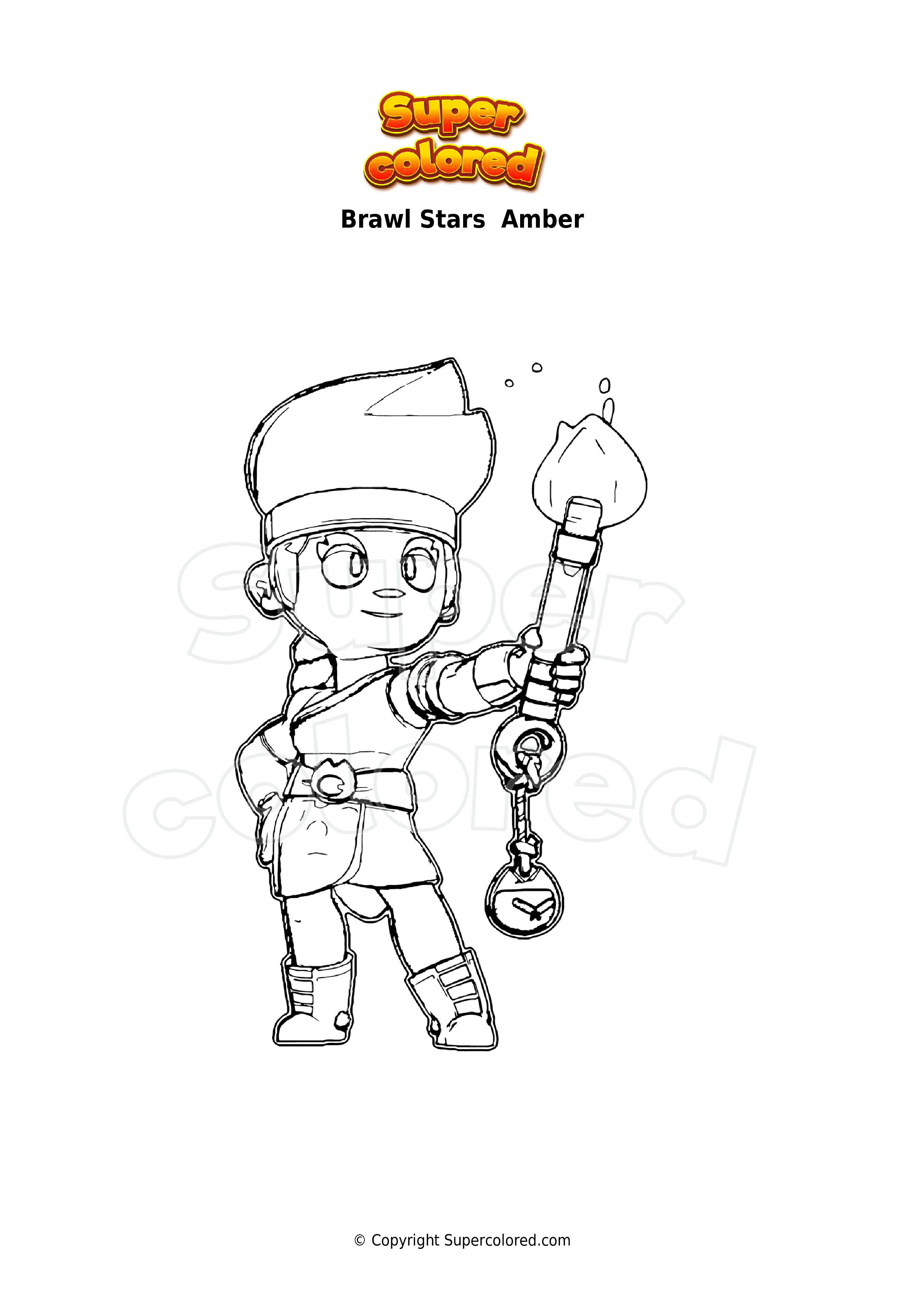 Brawl Stars Amber Coloring Pages In 2020 Coloring Pages Star Cards Porn Sex Picture