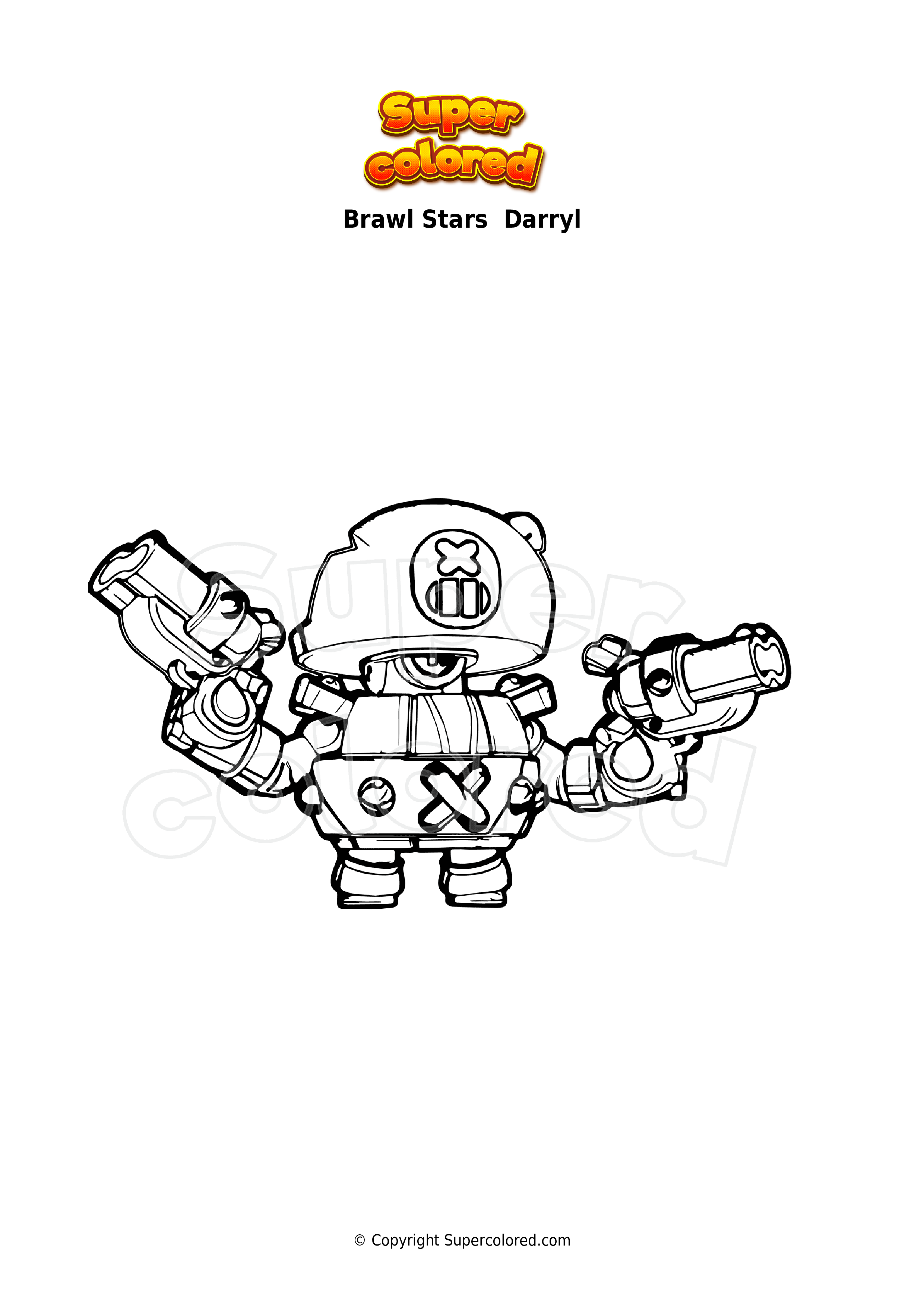 Dibujo Para Colorear Brawl Stars Darryl Supercolored Com - dibujos para colorear de brawl stars darryl