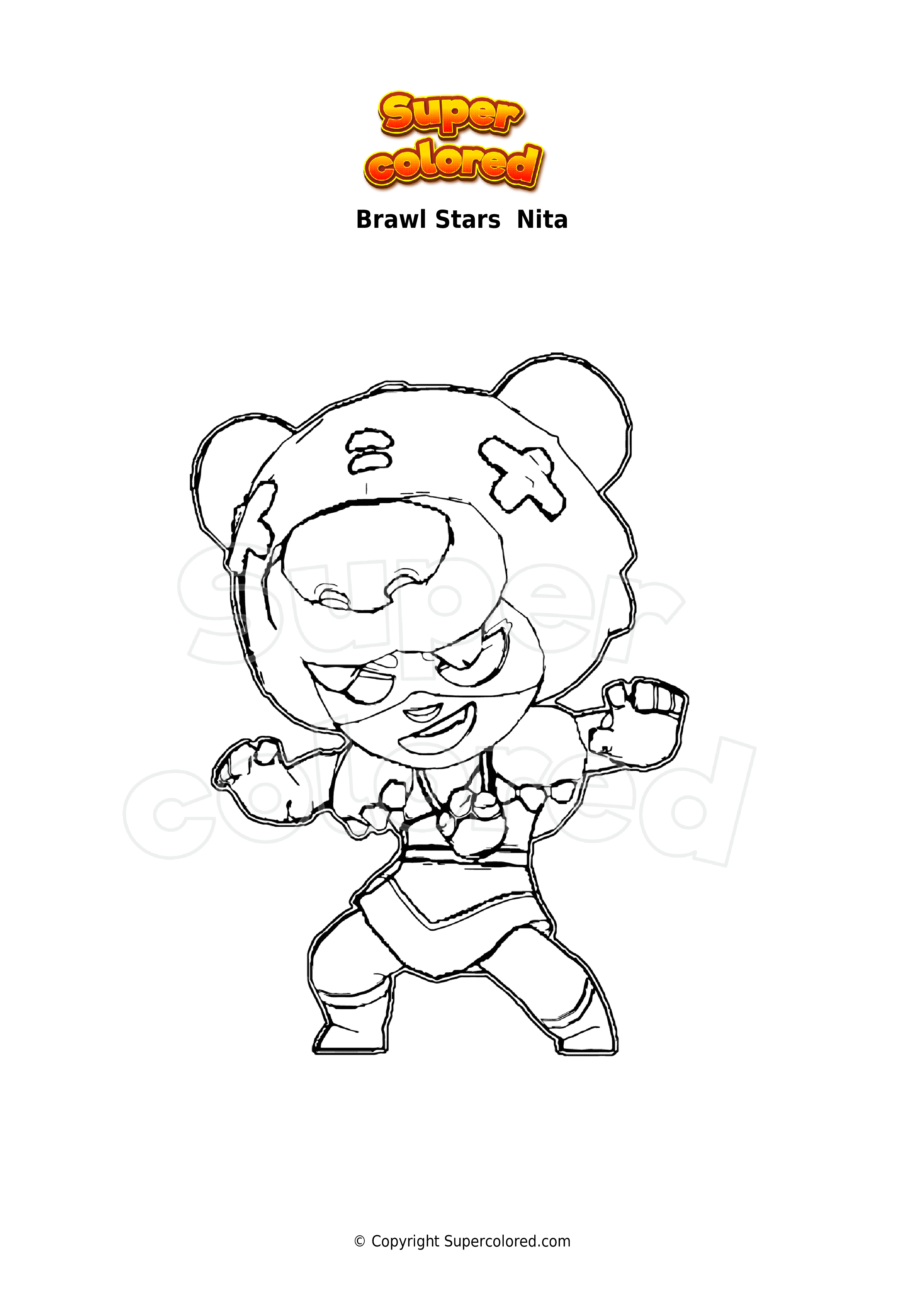 Dibujo Para Colorear Brawl Stars Nita Supercolored Com - dibujos para colorear brawl stars nita