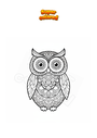 Dibujo para colorear Búho mandala zentangle
