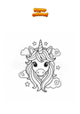 Dibujo para colorear Cabeza de unicornio joven