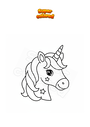 Dibujo para colorear Cabeza de unicornio