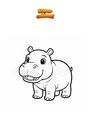 Dibujo para colorear Cachorro de hipopótamo