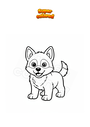 Dibujo para colorear Cachorro de perro lobo