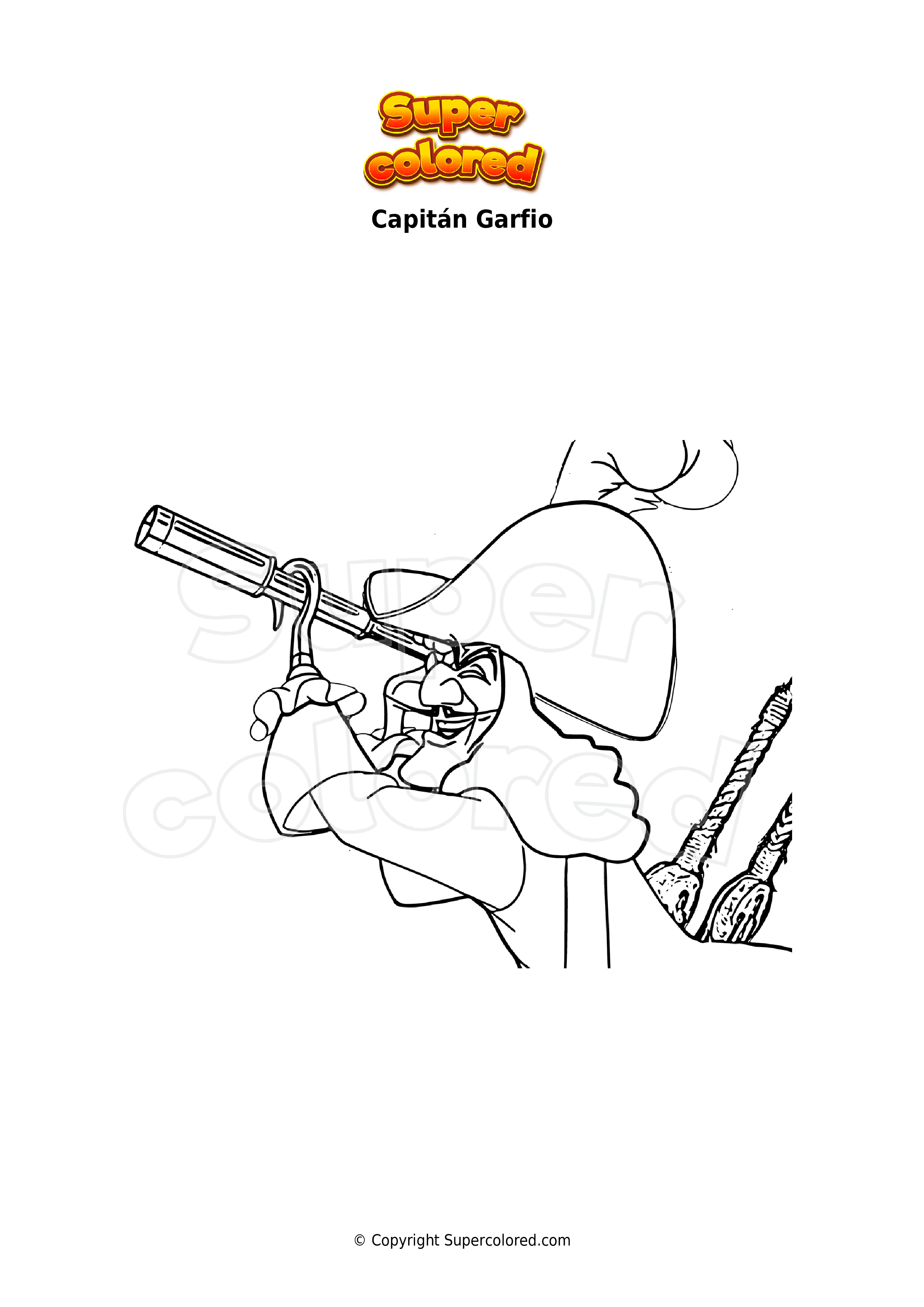 Dibujo para colorear Capitán Garfio - Supercolored.com