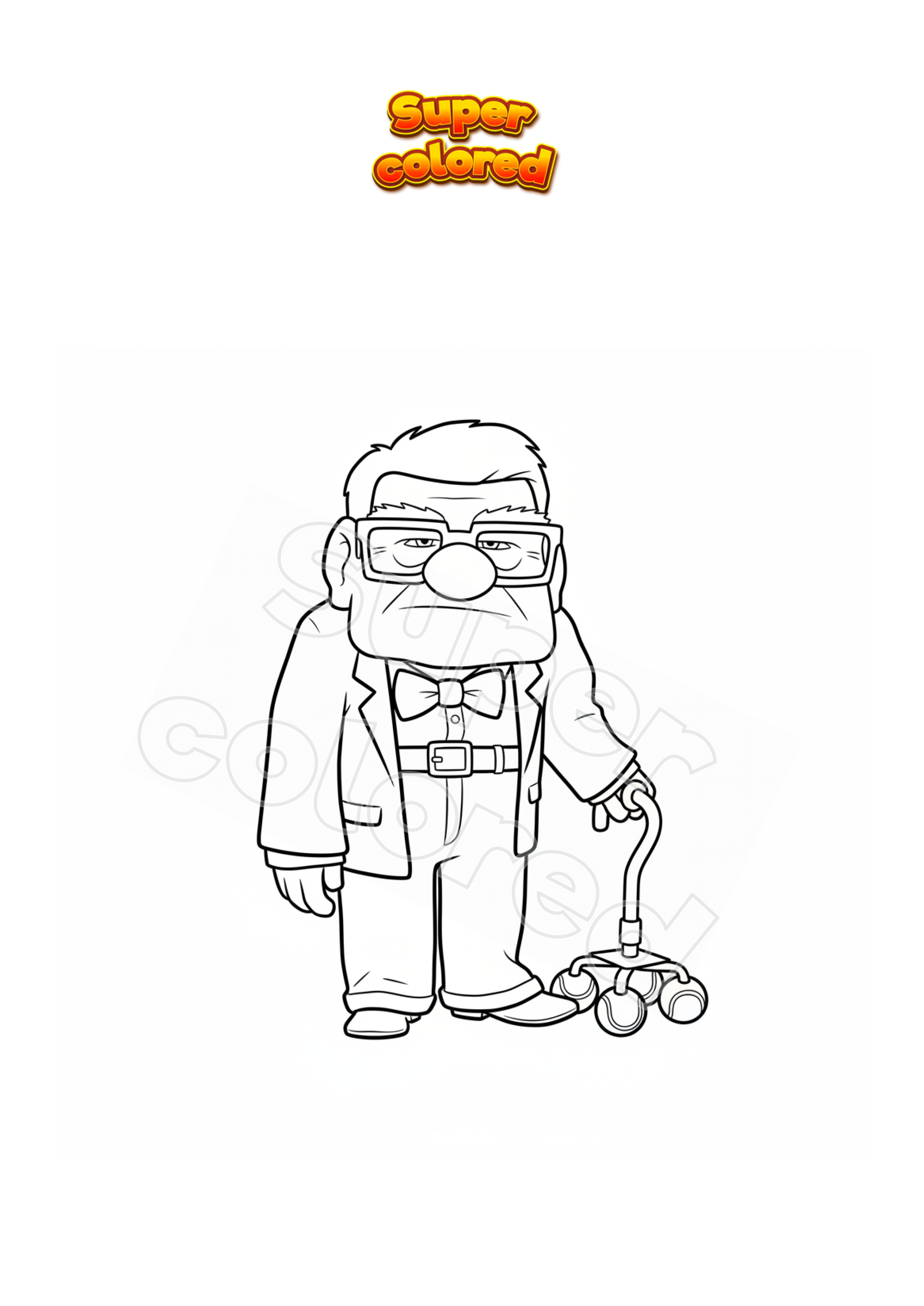 Dibujo Para Colorear Carl Fredricksen En UP Dibujo Para Colorear Carl Fredricksen En UP