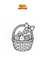 Dibujo para colorear Cesta con huevos de Pascua