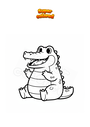Dibujo para colorear Cocodrilo sentado
