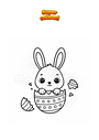 Dibujo para colorear Conejito en huevo de Pascua