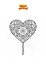 Dibujo para colorear Corazón Lollipop Mandala Zentangle