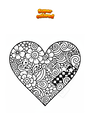 Dibujo para colorear Corazón Mandala Zentangle