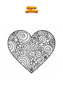 Dibujo para colorear Corazón Mandala Zentangle